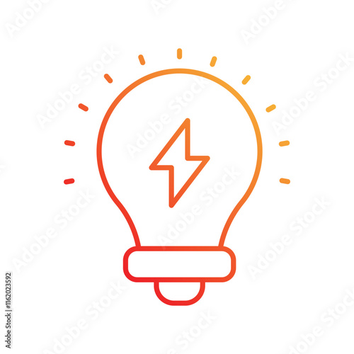 Idea Generation gradient icon with white background vector stock illustration