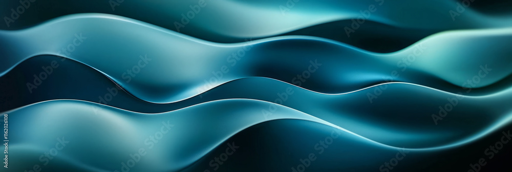 Obraz premium Abstract wavy glass shapes in gradient , minimalist background