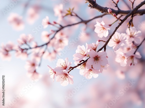 cherry blossom of different beautiful flowers on white background