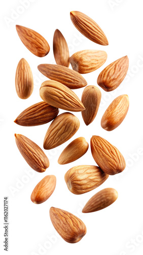 Wallpaper Mural flying almonds isolated on transparent white background, clipping path Torontodigital.ca