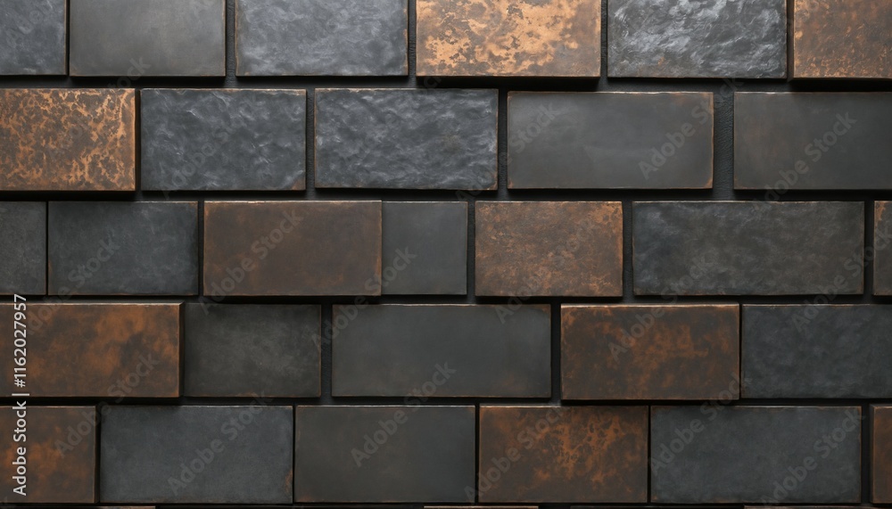 Naklejka premium Layered alloy blends with oxidized and rustic finishes