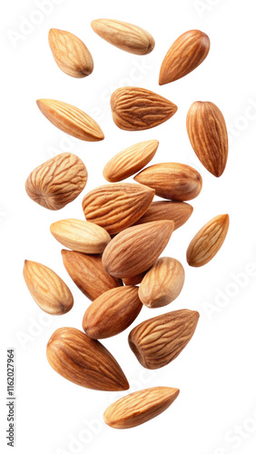 Wallpaper Mural flying almonds isolated on transparent white background, clipping path Torontodigital.ca