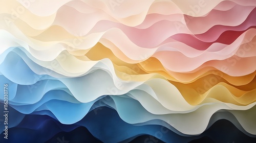Jagged forms layered on soft gradient colors evoking a sense of depth and texture