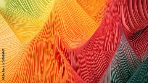 Angular jagged patterns layered over smooth gradient hues forming a visually captivating image