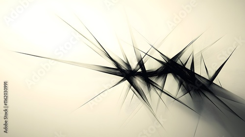 A series of sharp jagged lines placed over a soft gradient background creating visual tension
