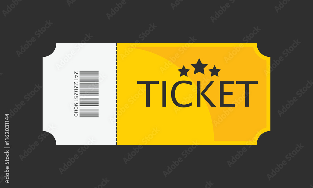 Ticket icon in flat style. Coupon vector illustration on isolated black background. Voucher sign business concept. ticket of cinema for movie. Template business. Ticket icon in flat style. Coupon vector illustration on isolated black background. Voucher sign business concept. ticket of cinema for movie. Template business.