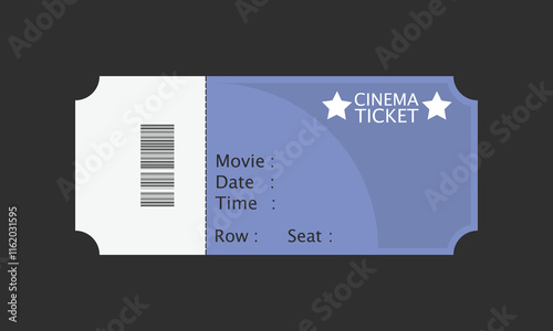 Ticket icon in flat style. Coupon vector illustration on isolated black background. Voucher sign business concept. ticket of cinema for movie. Template business.