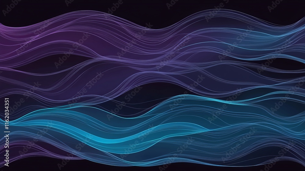 Abstract Waves Teal and Purple Flowing Lines Abstract Waves Teal and Purple Flowing Lines