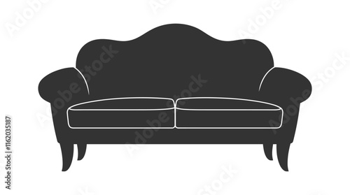 sofa silhouette vector icon