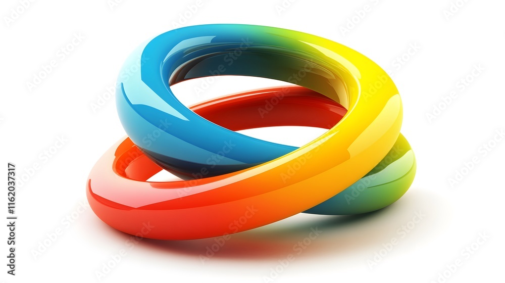 Primary color rings layered in a swirling abstract arrangement Primary color rings layered in a swirling abstract arrangement