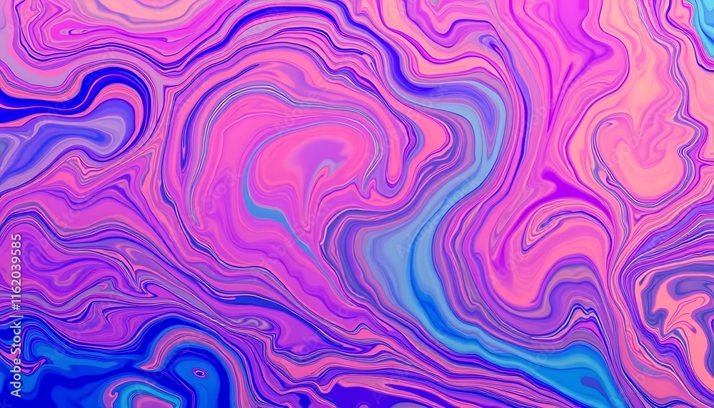 Fluid Swirls - a Vibrant Abstract Painting in Pink and Blue Fluid Swirls - a Vibrant Abstract Painting in Pink and Blue