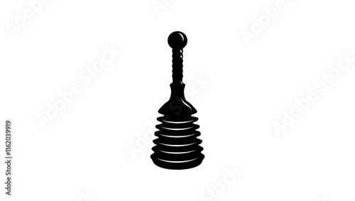 Toilet Dredger emblem, black isolated silhouette