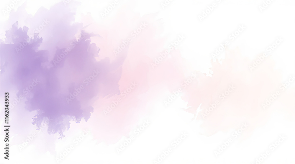 Purple and pink watercolor clouds creating abstract background design Purple and pink watercolor clouds creating abstract background design