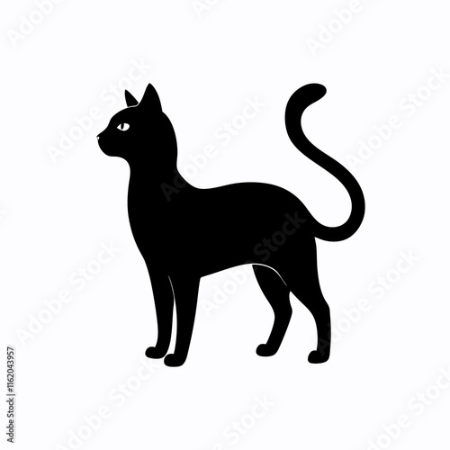 Canvas Print black cat silhouette