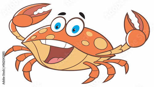 Playful Orange Cartoon Crab Art for Kids and Fun Projects, Art & Illustration photo