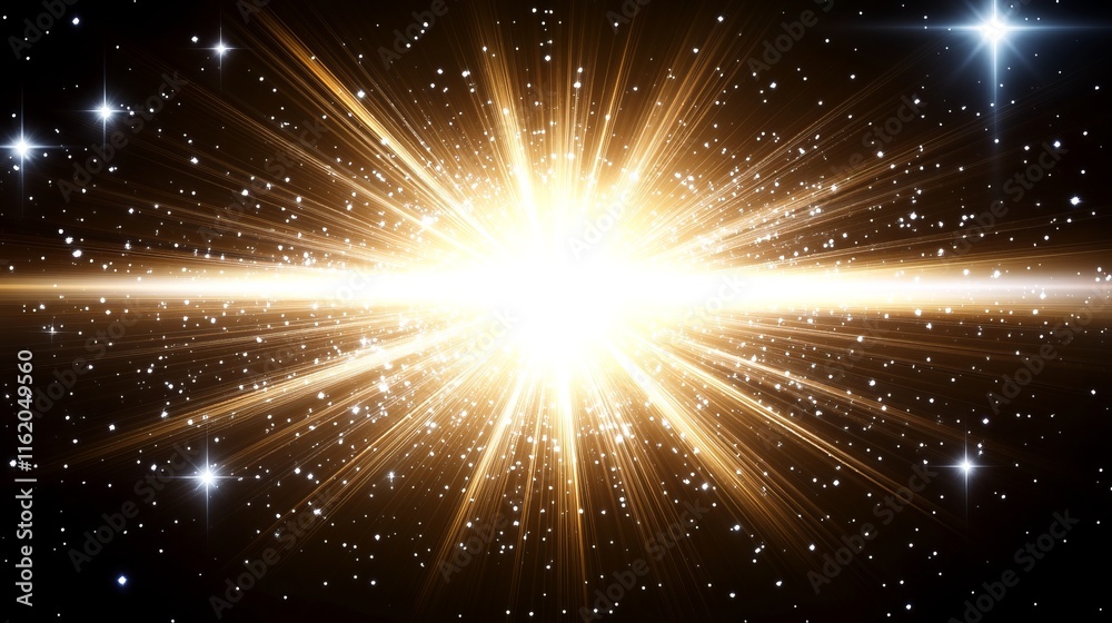 Fototapeta premium Celestial Explosion Golden Galactic Burst of Light