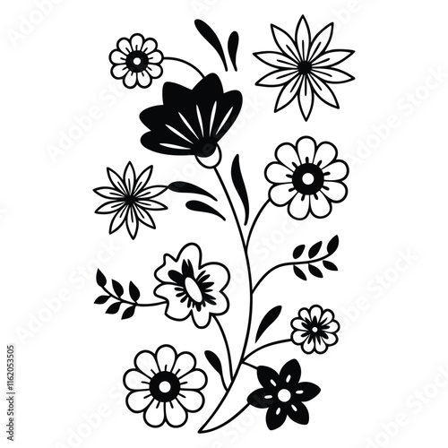 floral seamless pattern with ornamental spring flowers.