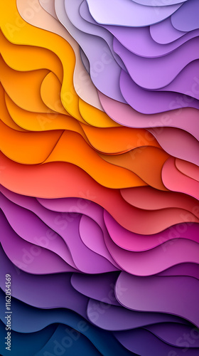 A colorful, abstract image with a wave-like pattern. The colors are vibrant and the lines are wavy, giving the impression of movement and energy. Scene is lively and dynamic