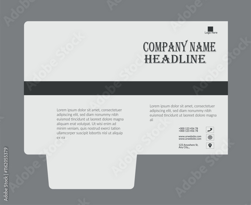 Business file folder template. Professional file folder Design,