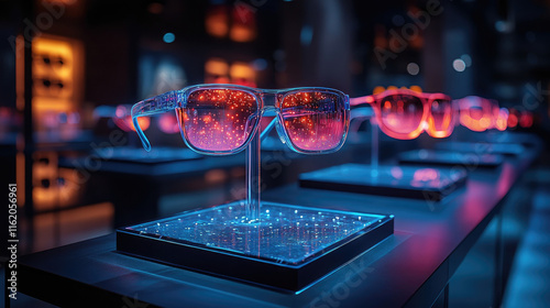 Wearable Technology Showroom with Smart Glasses, Watches, and Health Devices