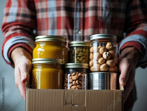 Sustainable food storage solutions featuring reusable jars and containers for grains, nuts, and preserves, promoting eco-friendly living, zero waste practices, and a healthier lifestyle through respon photo