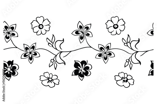 floral seamless pattern with ornamental spring flowers.