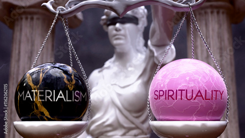 Canvas Print Materialism or Spirituality as a choice, two options to choose from