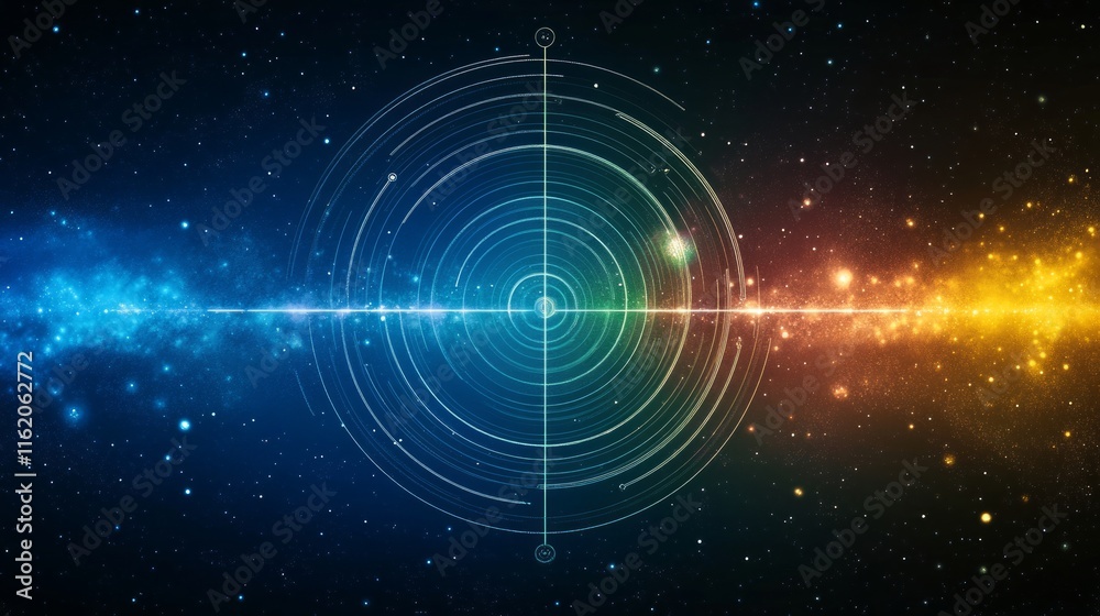 Obraz premium Cosmic Concentric Circles in Stellar Nebula