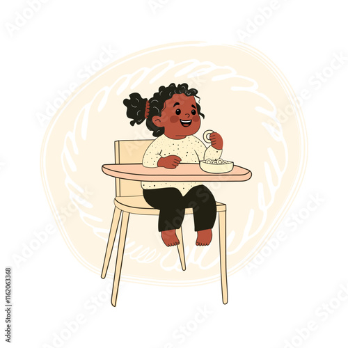 Toddler Eating in High Chair