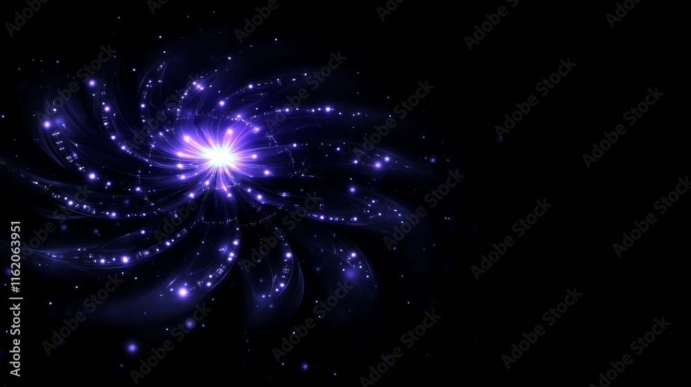 Fototapeta premium Cosmic Flower Glowing Nebula in Dark Space