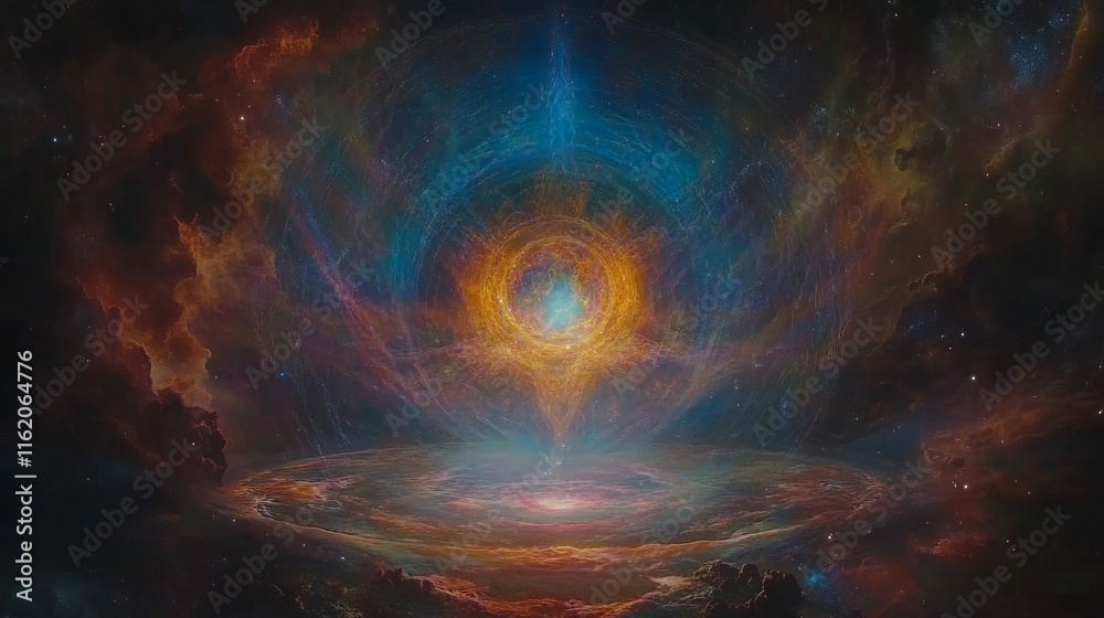 Fototapeta premium Cosmic Nebula Celestial Energy and Galactic Core