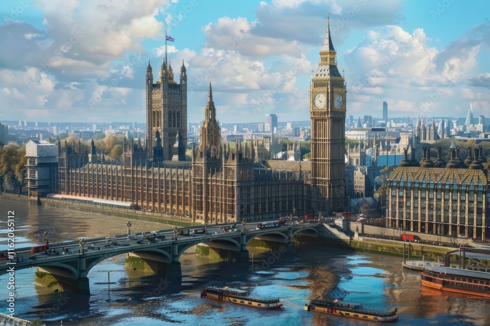 Obraz premium Big Ben and Houses of parliament in London UK