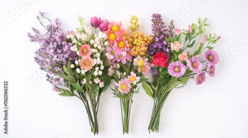 Flower collection with leaves, floral bouquets. Vector flowers. Spring art print with botanical elements. Happy Easter. Folk style. Posters for the spring holiday. icons isolated on white background.
