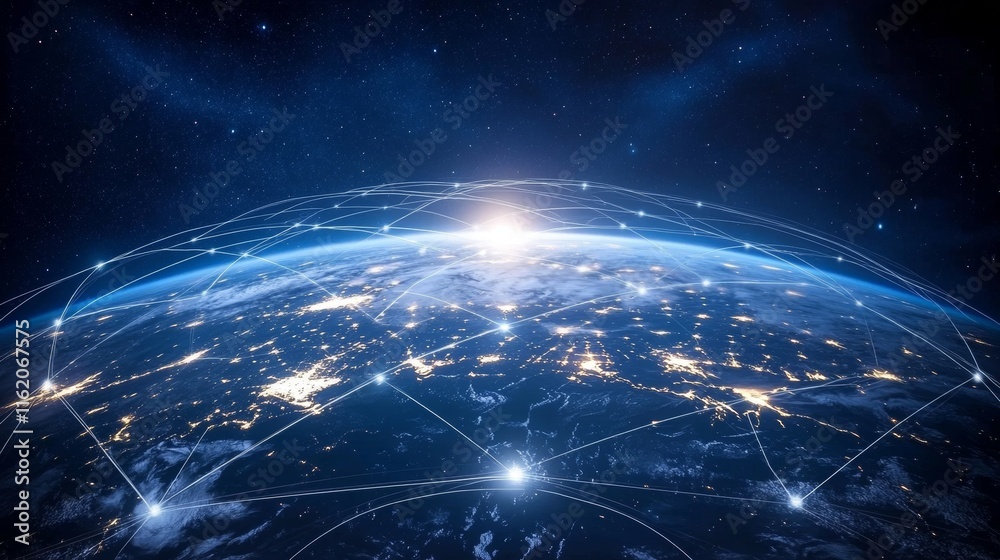 Obraz premium Concept of Network, internet communication. 3d illustration.