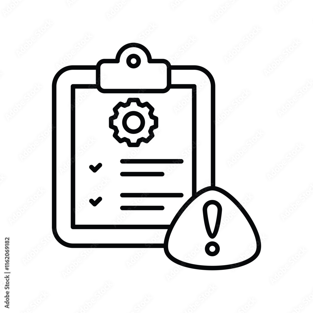 Risk Assessment line icon with white background vector stock illustration Risk Assessment line icon with white background vector stock illustration