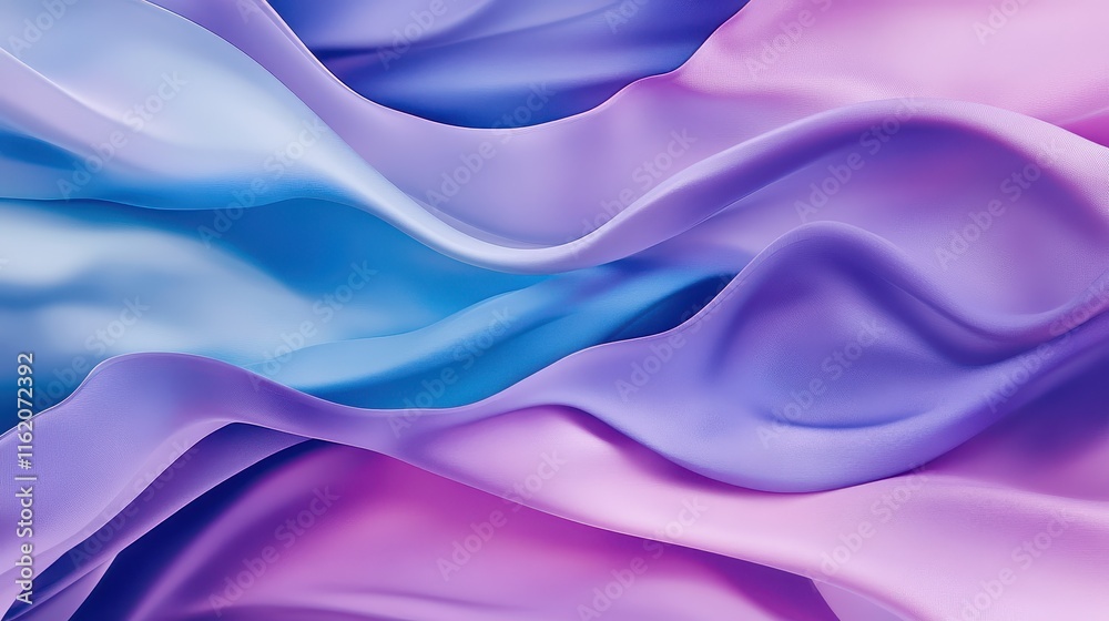 Obraz premium Abstract Purple Blue Fabric Waves Swirling Design