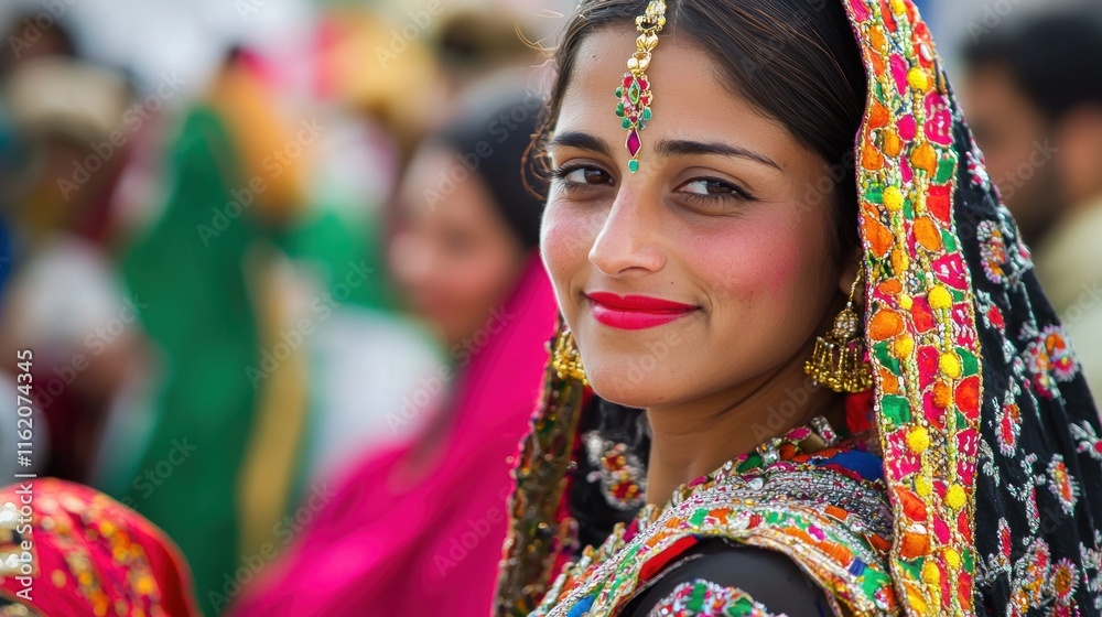 Fototapeta premium People enjoying a cultural festival, dressed in traditional attire, celebrating their heritage.