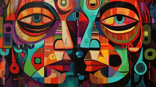 Abstract Colorful Faces: A Modern Masterpiece
