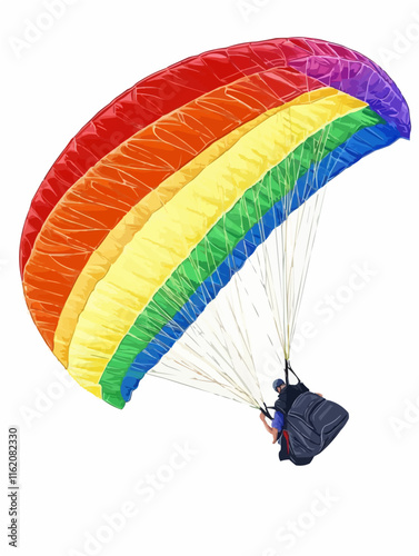 Isolated minimalist design of paragliding adventure. T-shirt design. Clothing design template