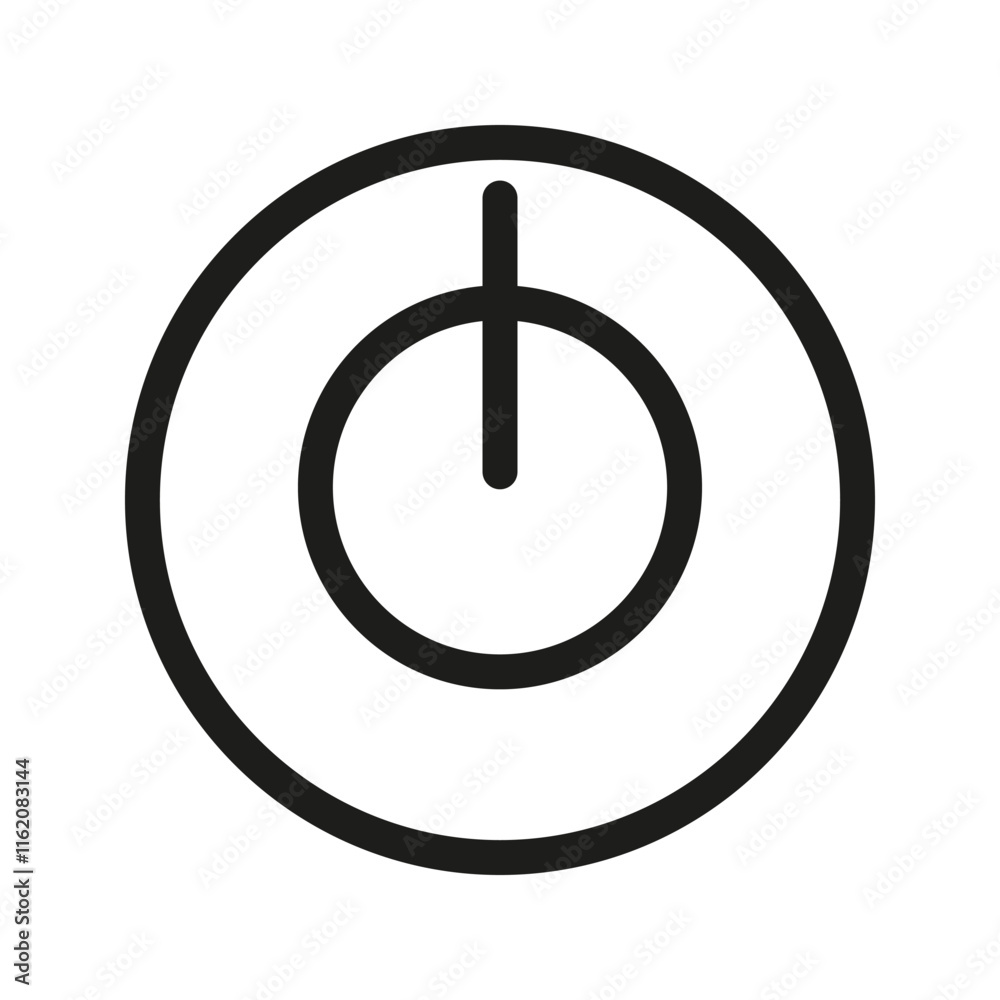 Power icon, symbolizing the on/off or energy control. Power icon, symbolizing the on/off or energy control.