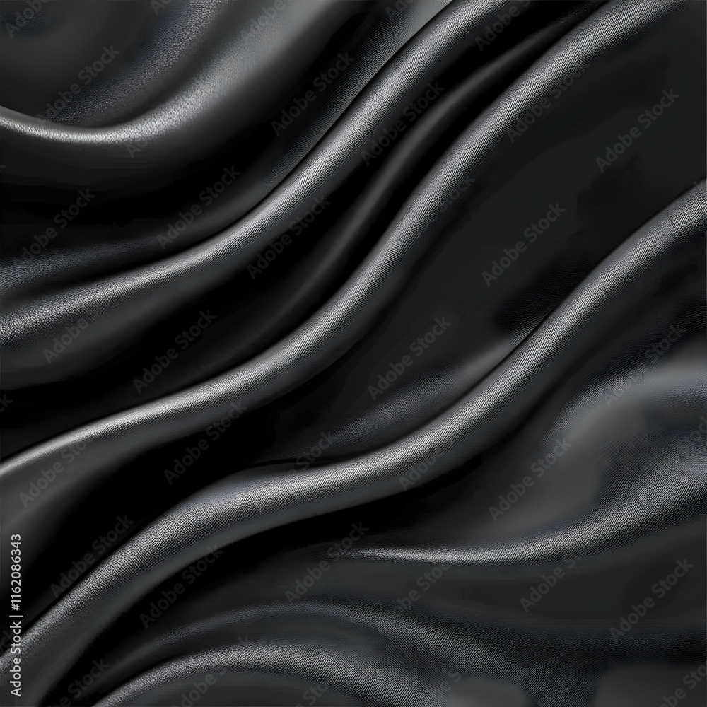 Fototapeta premium Dark Draped Fabric 3D Illustration