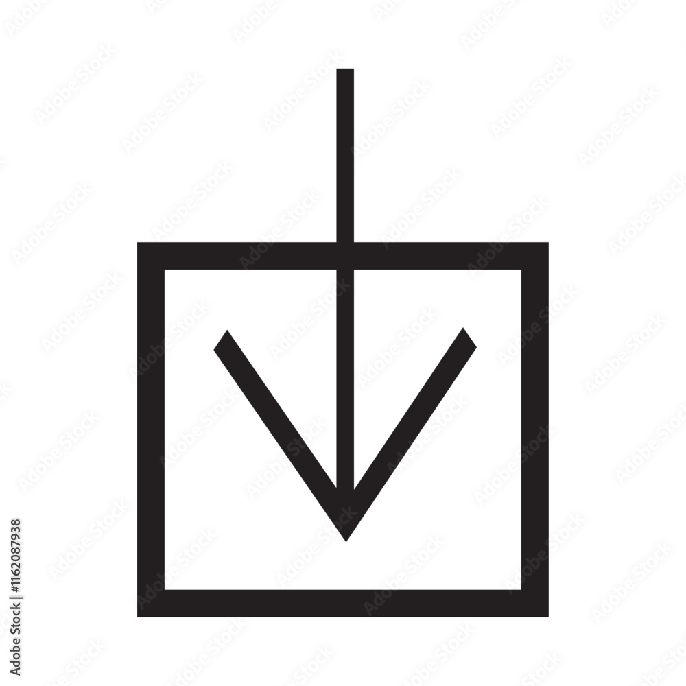 Download arrow with gradient effect, pointing downward.