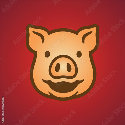 Vectorized simple pig icon Chinese pig head illustration
