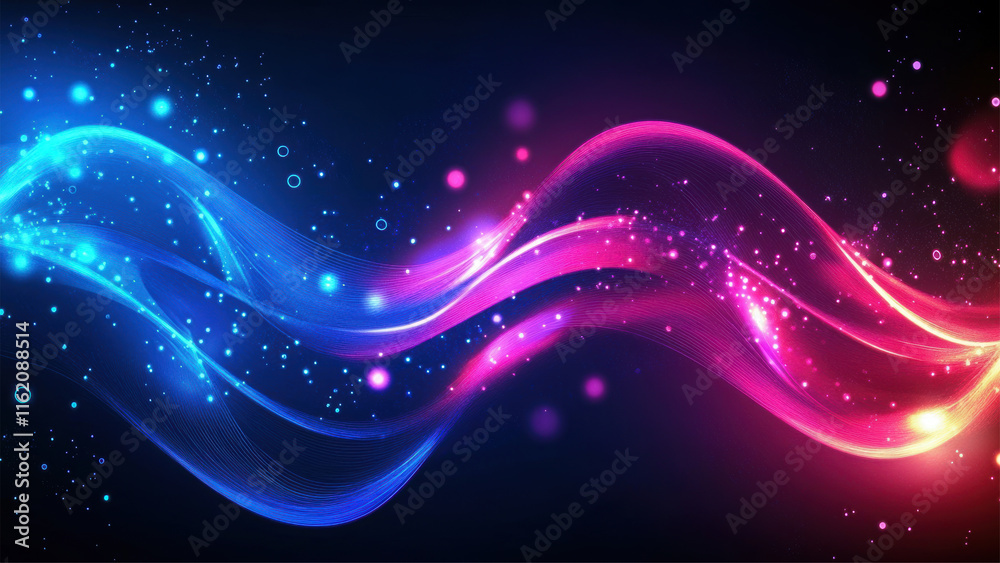 Fototapeta premium Colorful Light Streaks on Black Backgorund