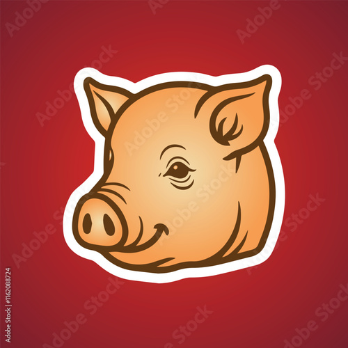 mascot vector illustration pig head logo