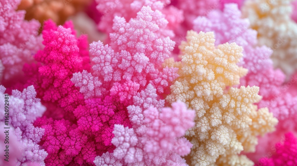 Fototapeta premium Abstract Pink And Yellow Fractal Flower Clusters