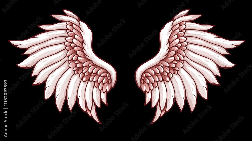 Obraz premium Elegant Pink Wings Design Fantasy Art Illustration