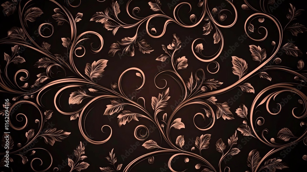 Elegant Rose Gold Floral Damask Wallpaper Design Elegant Rose Gold Floral Damask Wallpaper Design