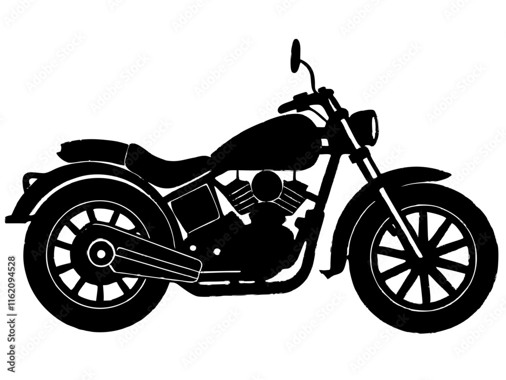 Obraz premium motorcycle black silhouette vector, Simple silhouette Design vector icon with white background.