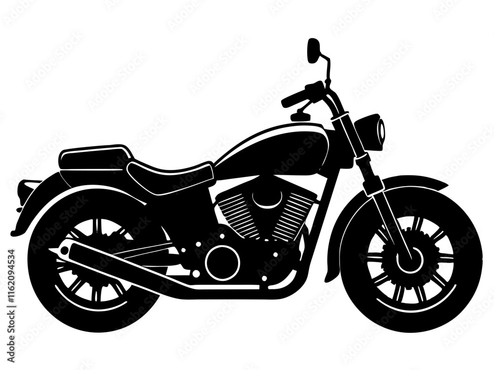 Fototapeta premium motorcycle black silhouette vector, Simple silhouette Design vector icon with white background.